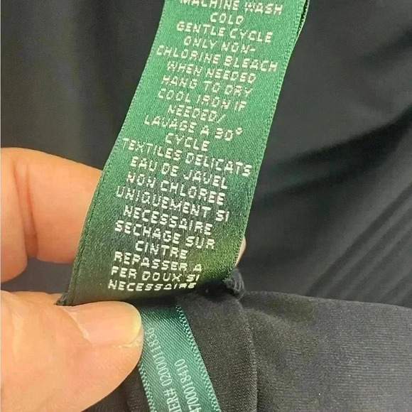 Lauren Ralph Lauren Little black dress v-neck stretchy comfortable shoulder pads - Picture 9 of 12